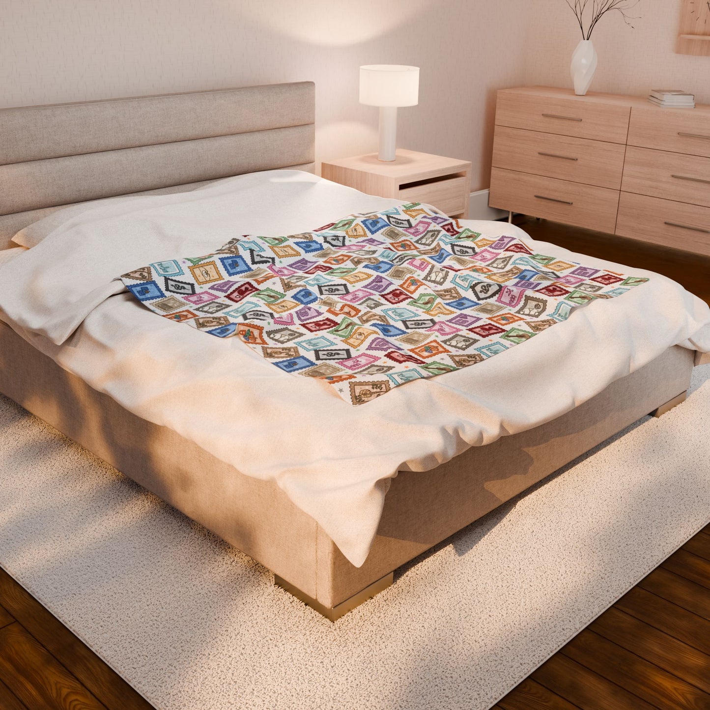 Eras Stamps Velveteen Plush Blanket