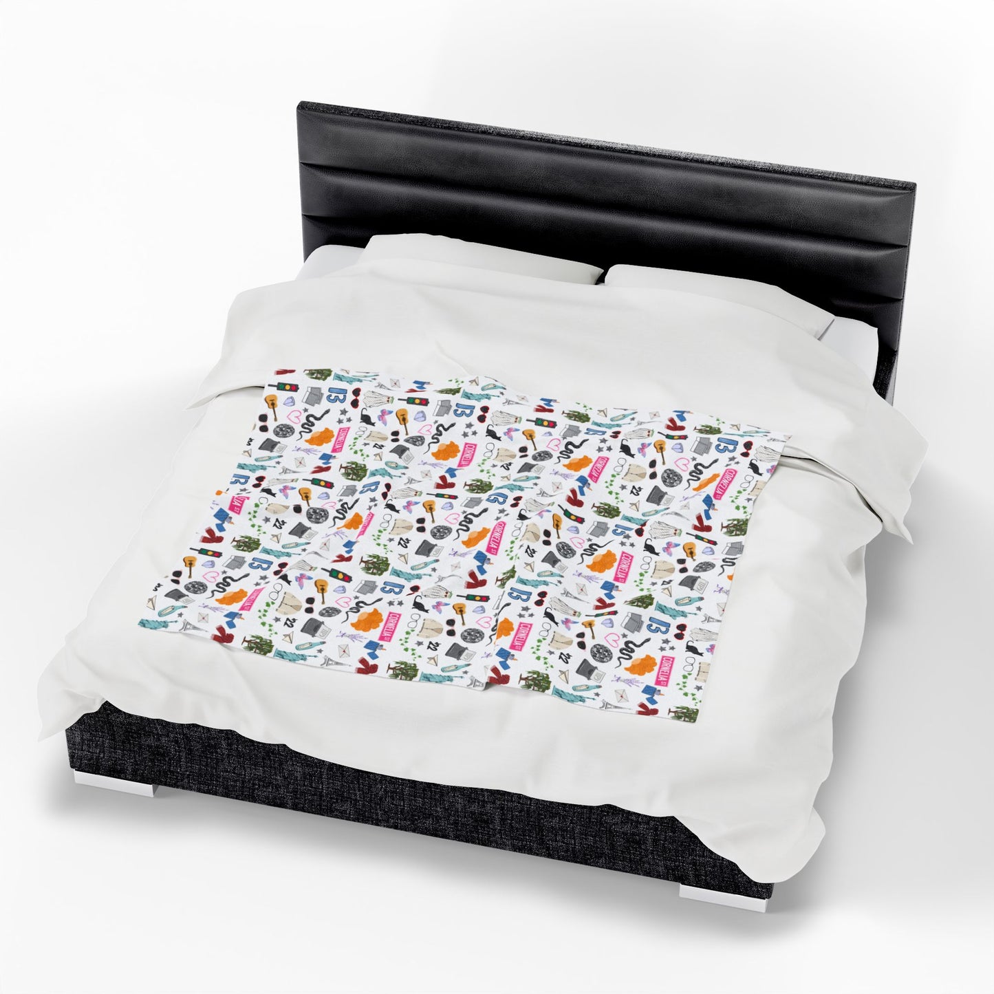 Iconic Eras (TS 12) Velveteen Plush Blanket- Dazzling White