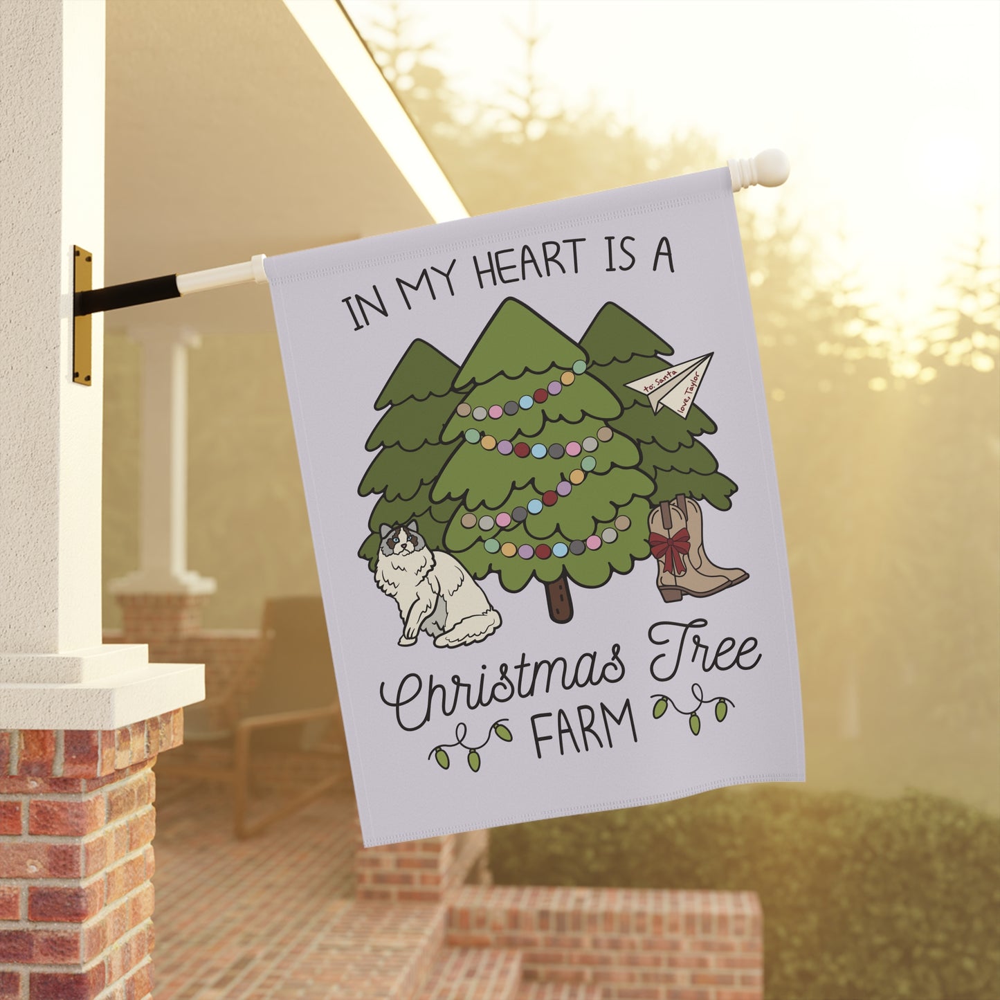 In My Heart is a Christmas Tree Farm Garden & House Banner Flag
