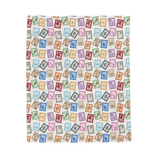 Eras Stamps Velveteen Plush Blanket