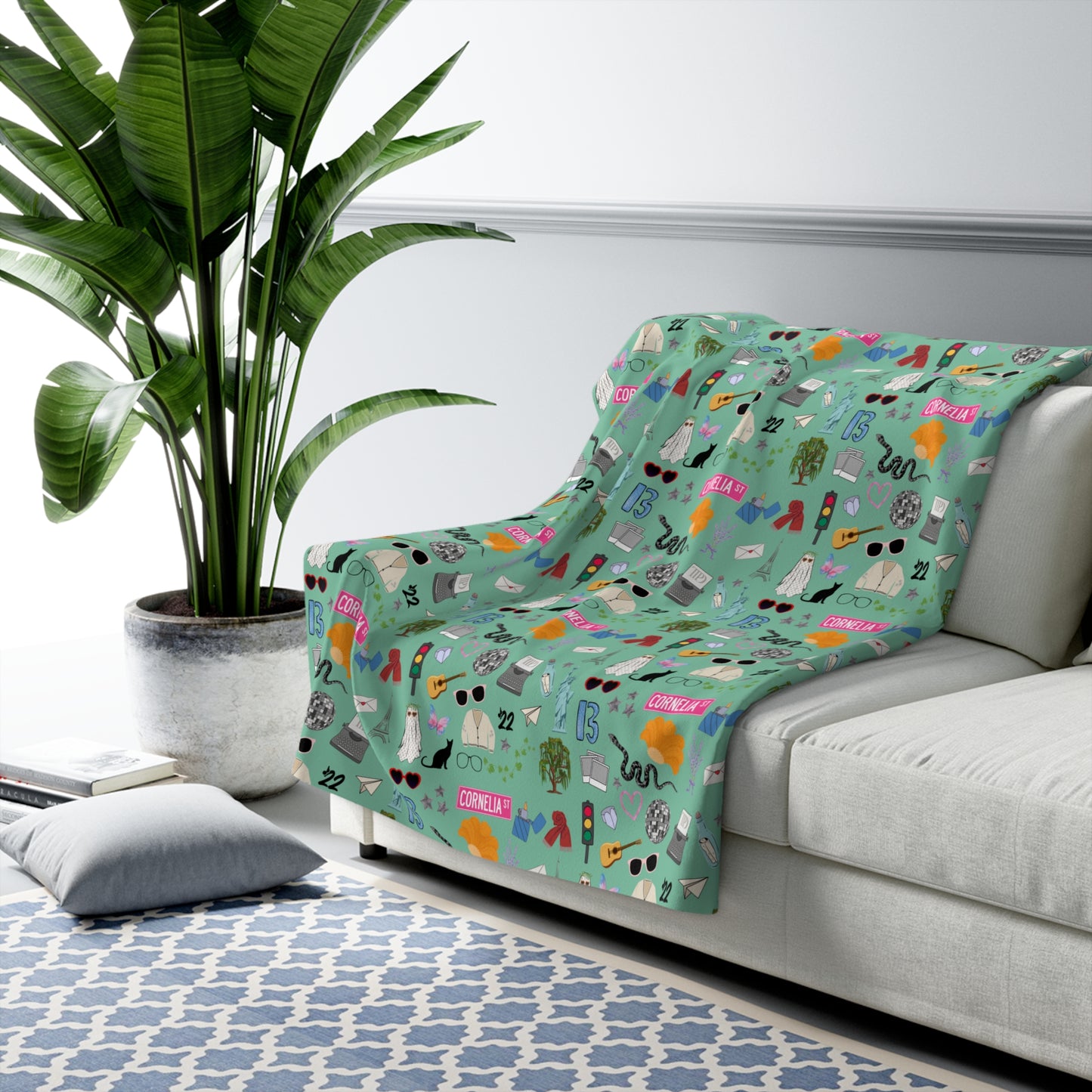 Iconic Eras Sherpa Fleece Blanket - Showgirl Green