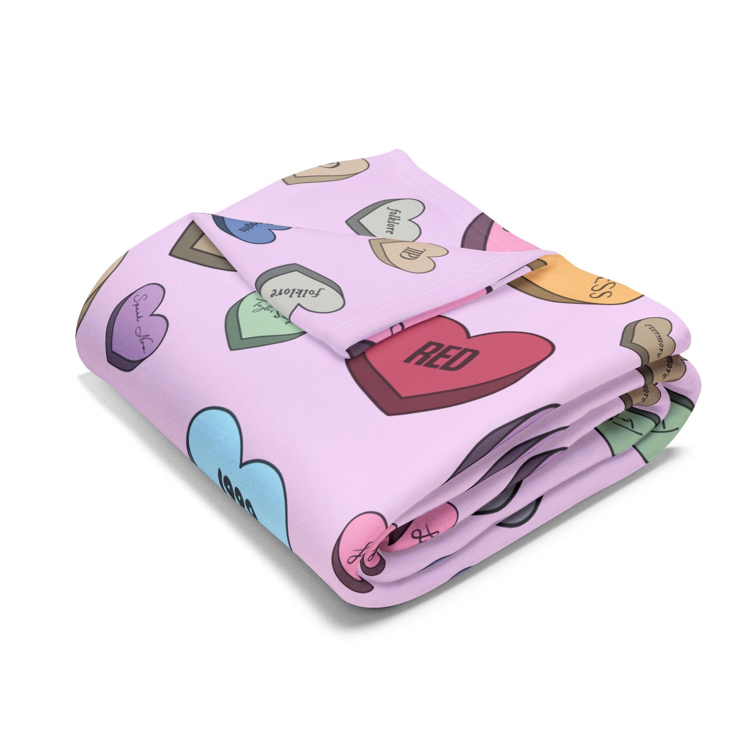 Eras Conversation Hearts Arctic Fleece Blanket