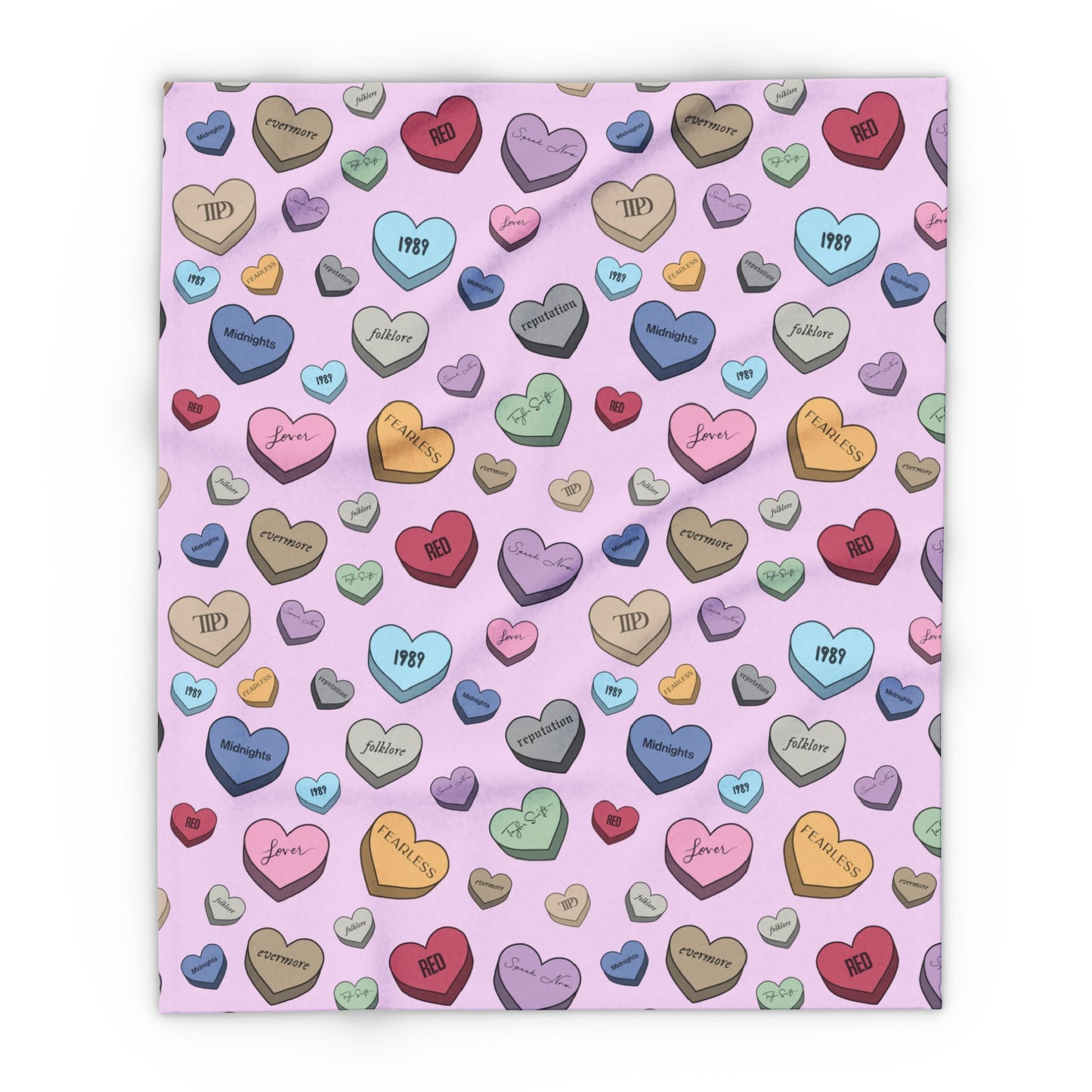 Eras Conversation Hearts Arctic Fleece Blanket