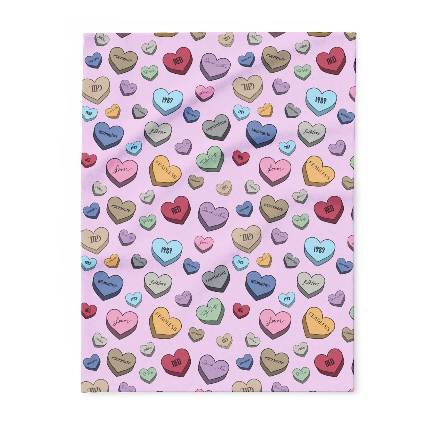 Eras Conversation Hearts Arctic Fleece Blanket
