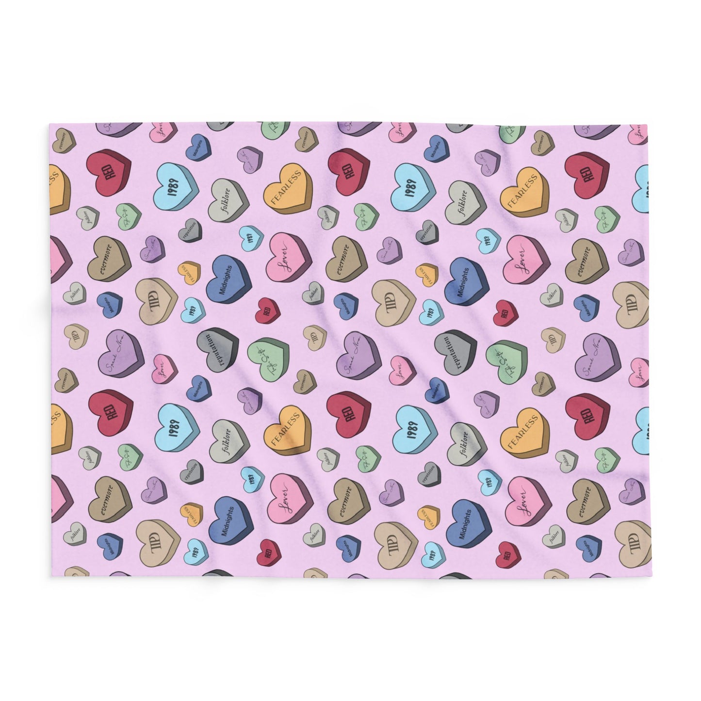 Eras Conversation Hearts Arctic Fleece Blanket