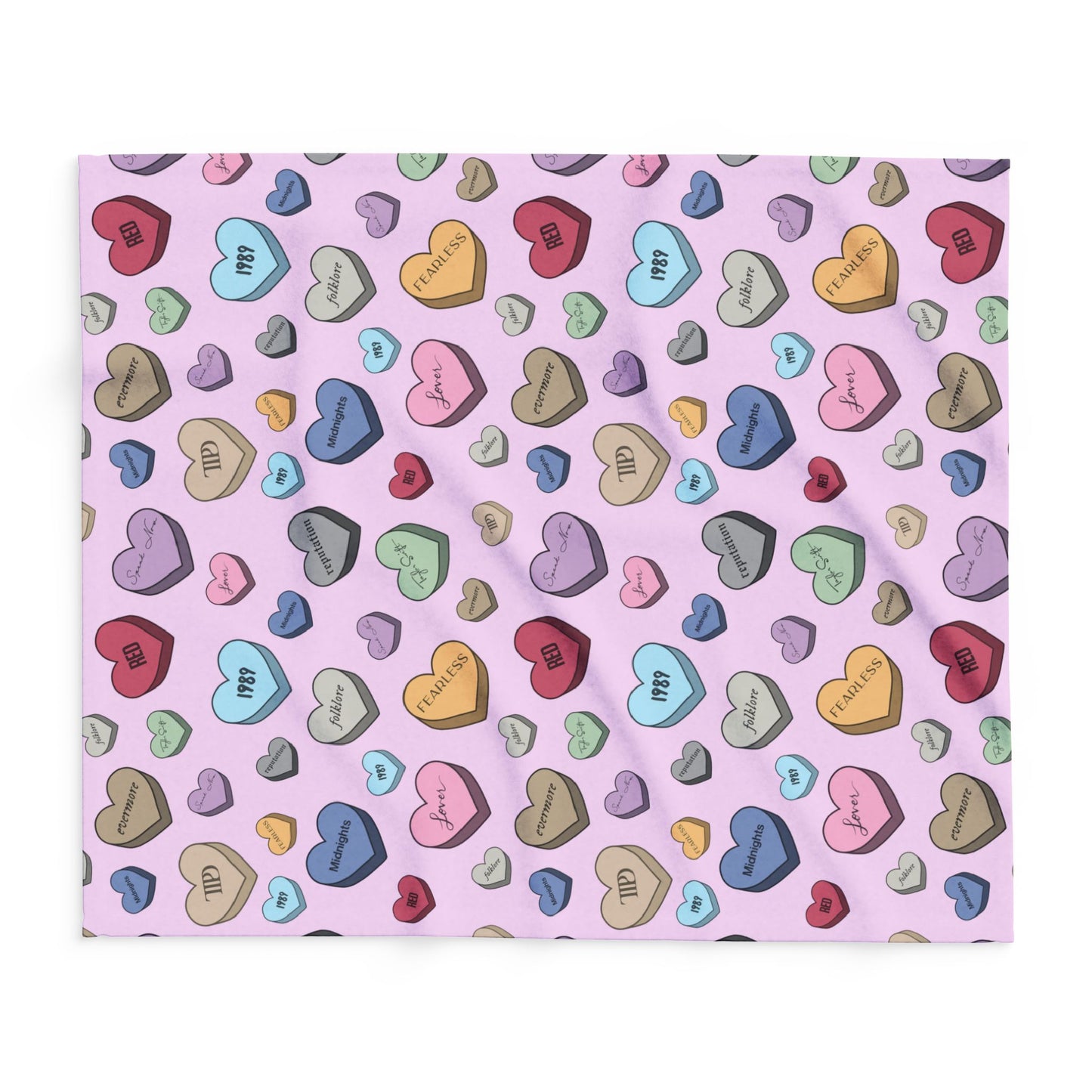 Eras Conversation Hearts Arctic Fleece Blanket