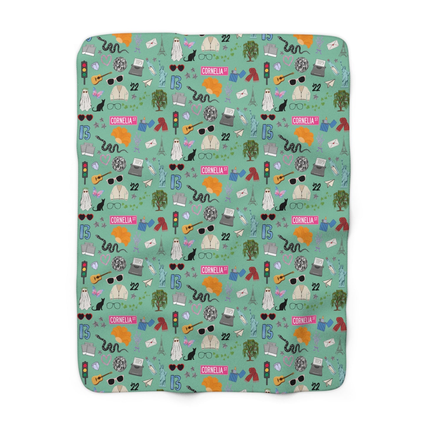 Iconic Eras Sherpa Fleece Blanket - Showgirl Green