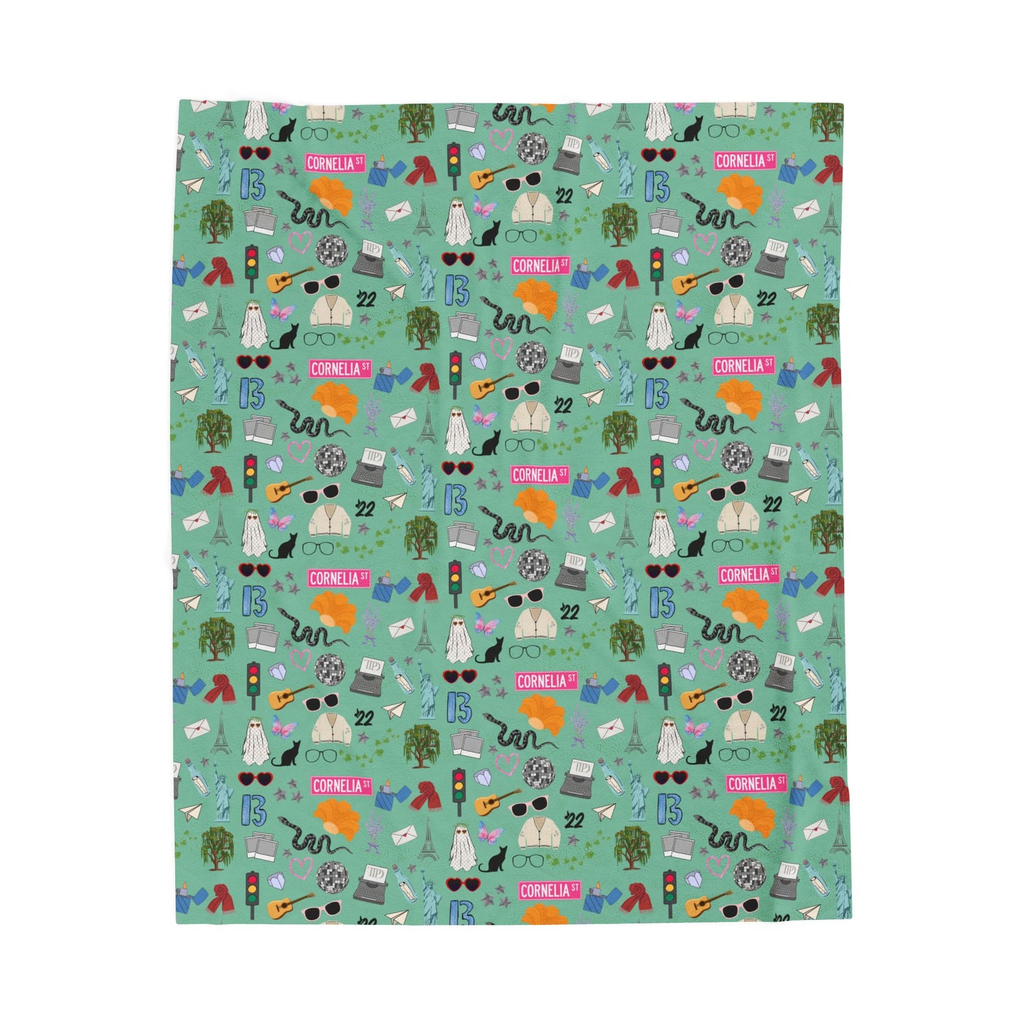Iconic Eras (TS 12) Velveteen Plush Blanket- Showgirl Green