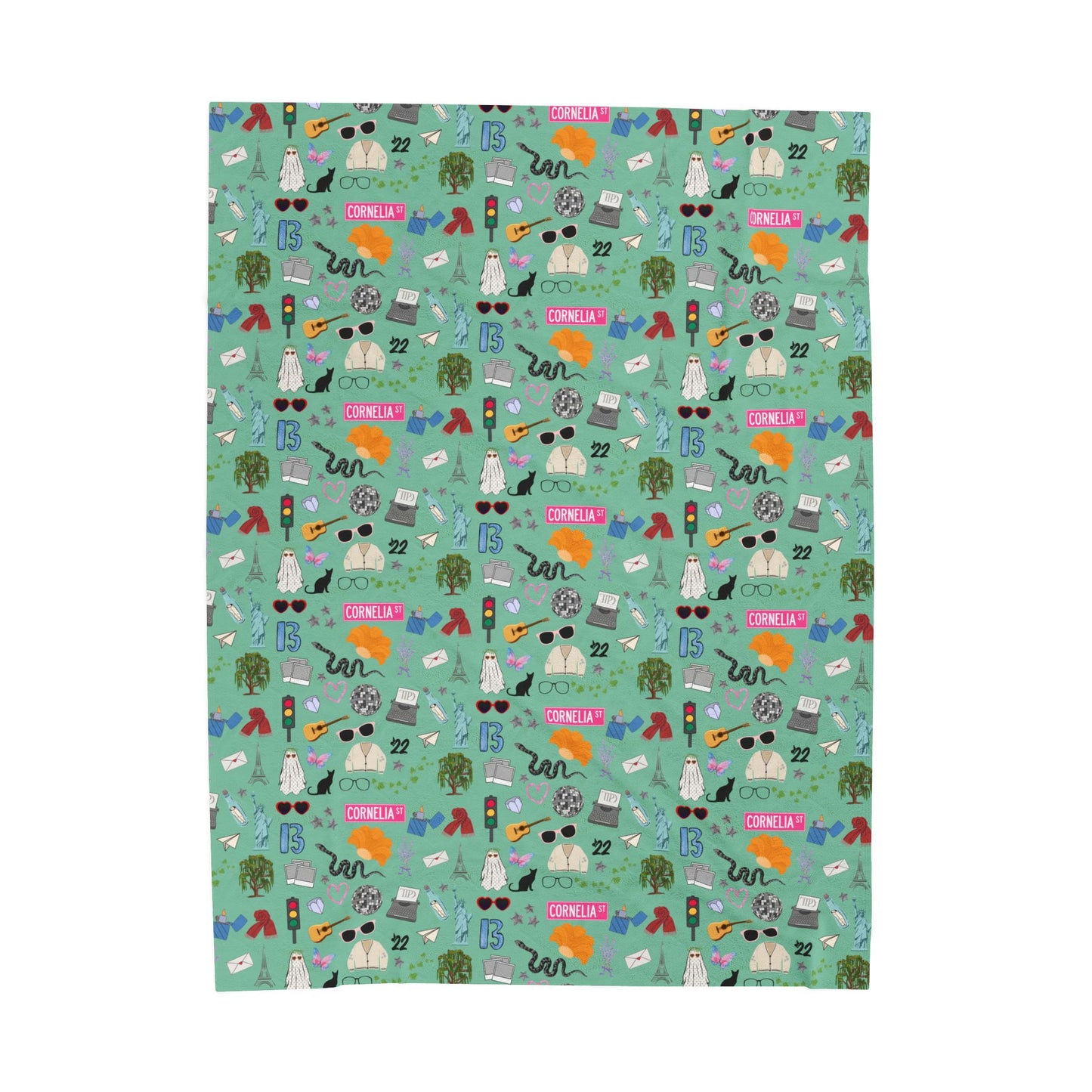 Iconic Eras (TS 12) Velveteen Plush Blanket- Showgirl Green