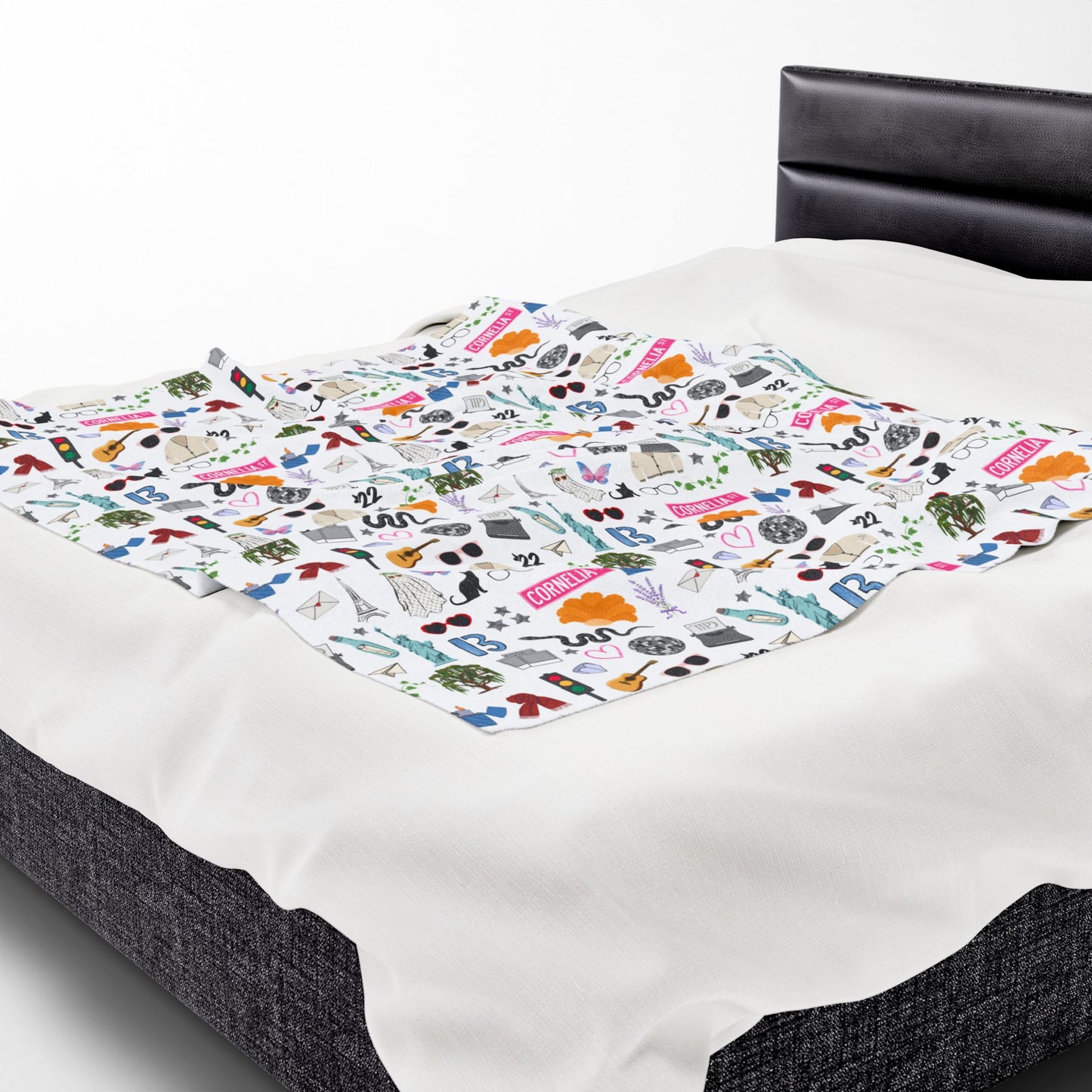 Iconic Eras (TS 12) Velveteen Plush Blanket- Dazzling White