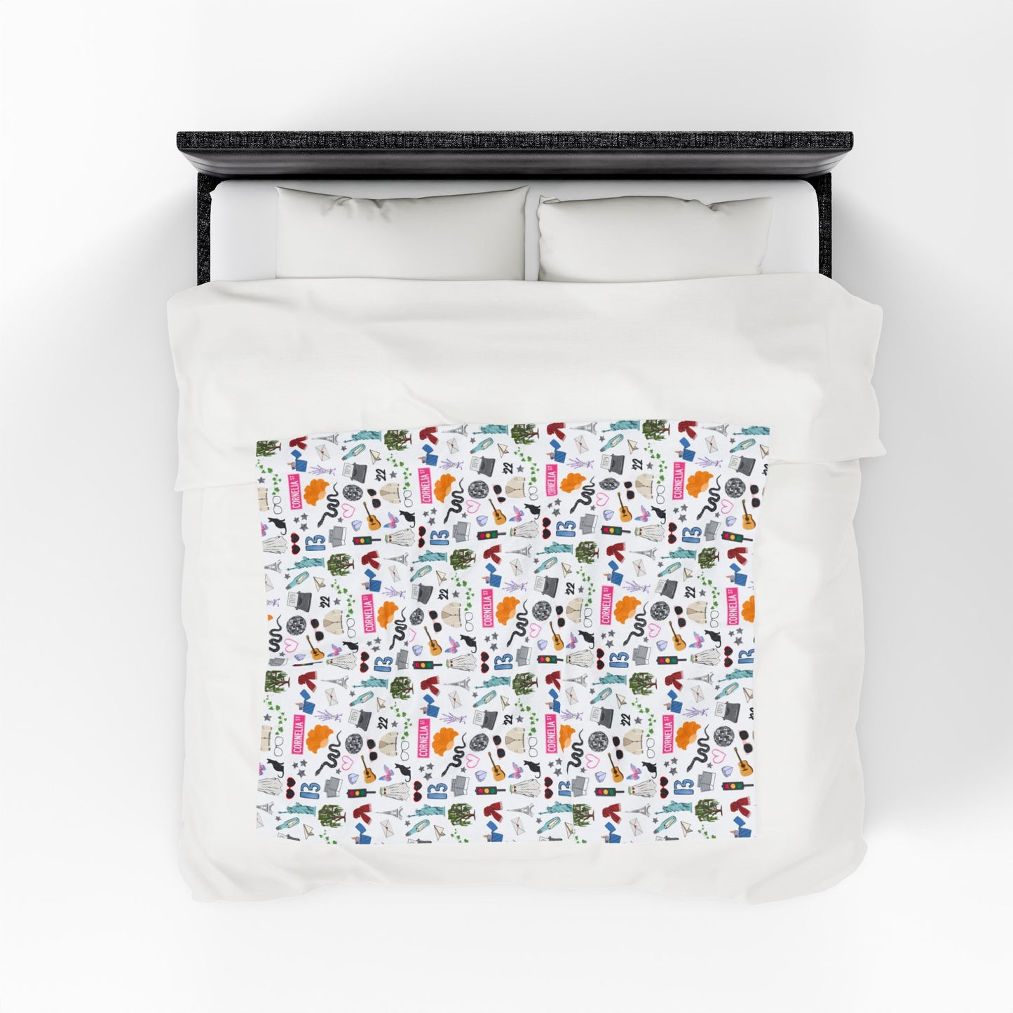 Iconic Eras (TS 12) Velveteen Plush Blanket- Dazzling White
