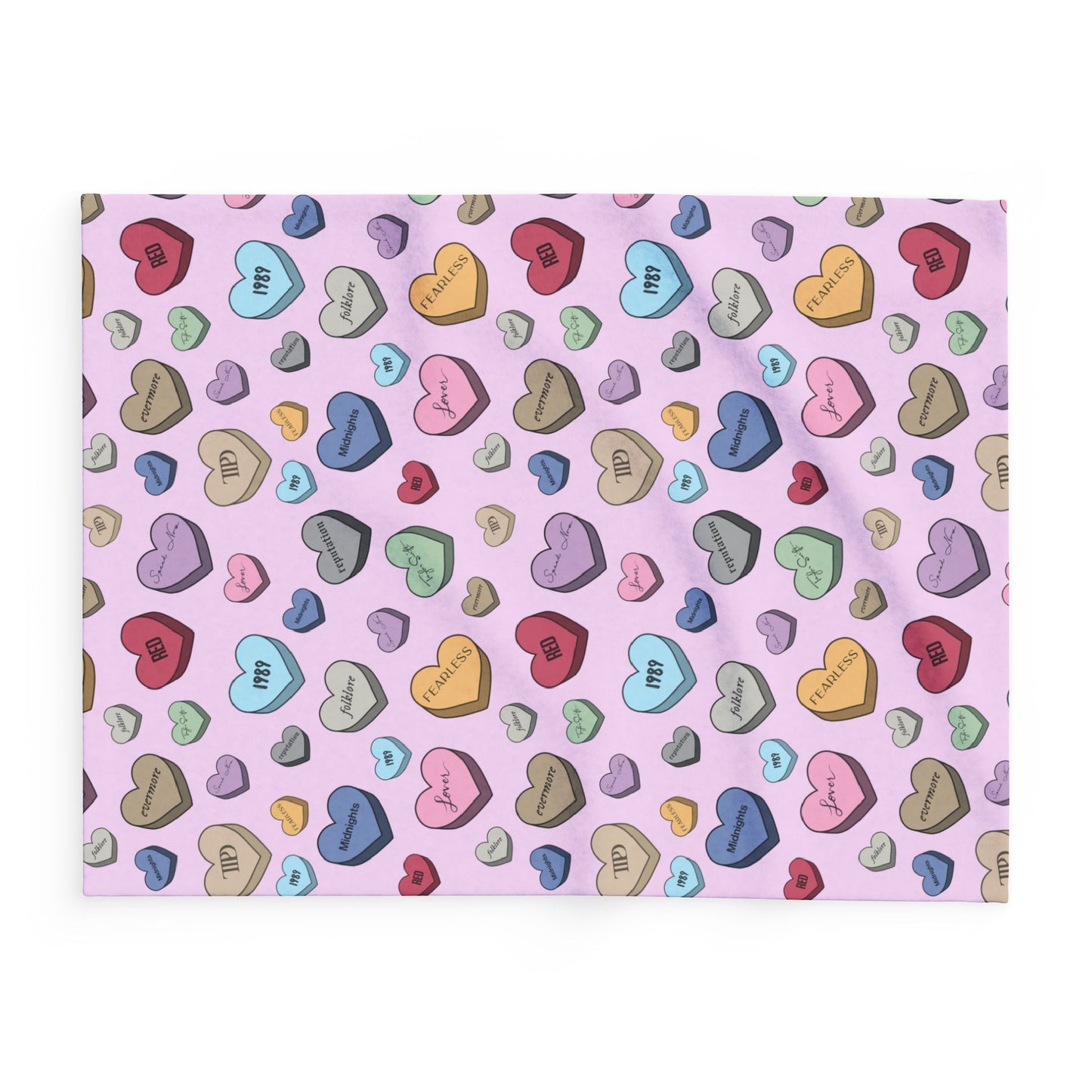 Eras Conversation Hearts Arctic Fleece Blanket