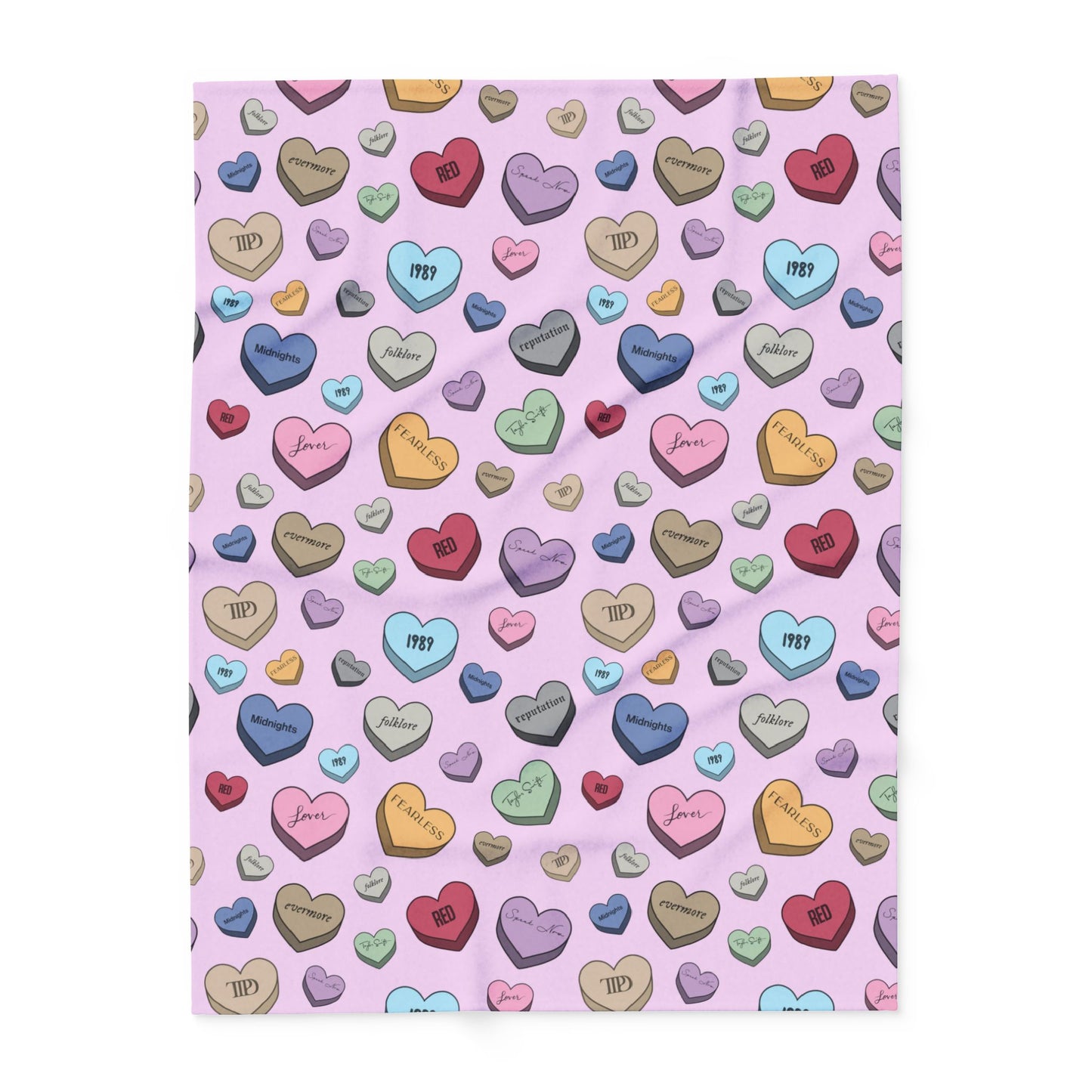 Eras Conversation Hearts Arctic Fleece Blanket
