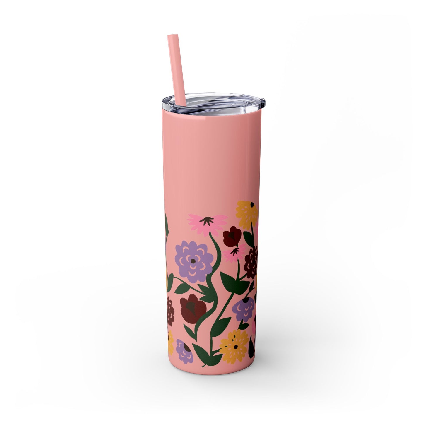 Acoustic Set Flowers Tumbler with Straw, 20oz