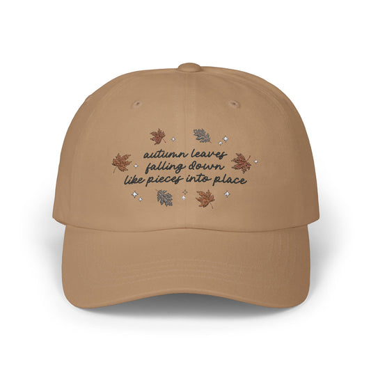 Autumn Leaves Falling Down Embroidered Dad Hat