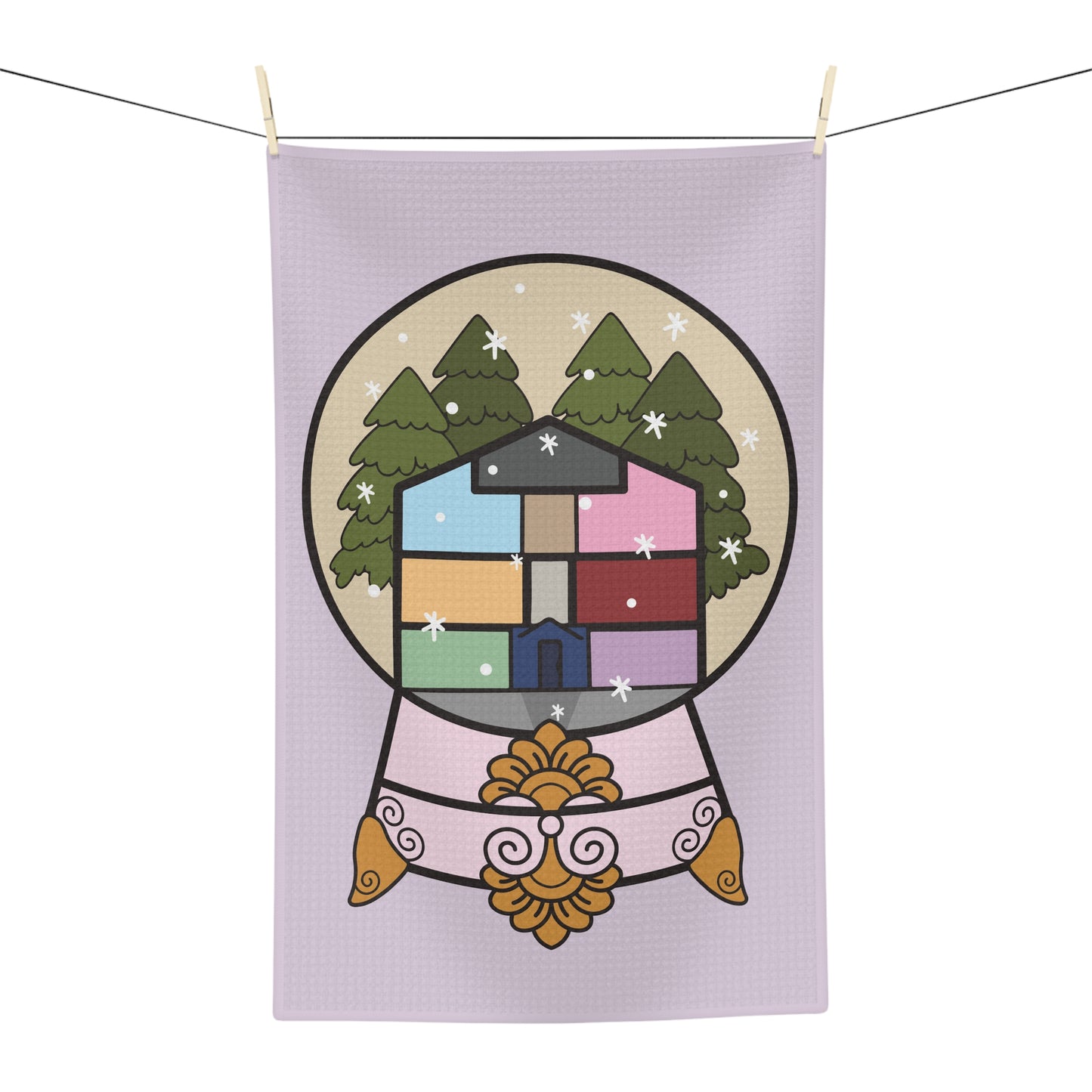 Lover House Snow Globe Tea Towel