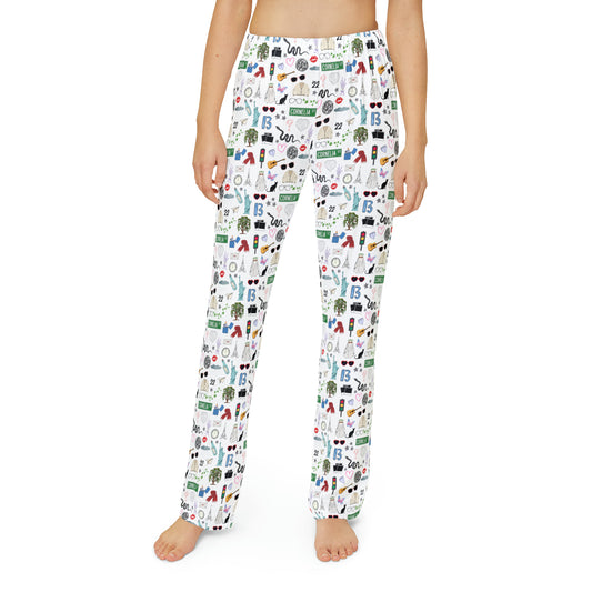 Iconic Eras Kids Pajama Pants - White Horse White