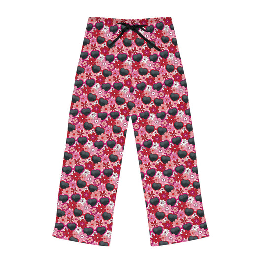 Red Era Heart Sunglasses Women's Pajama Pants