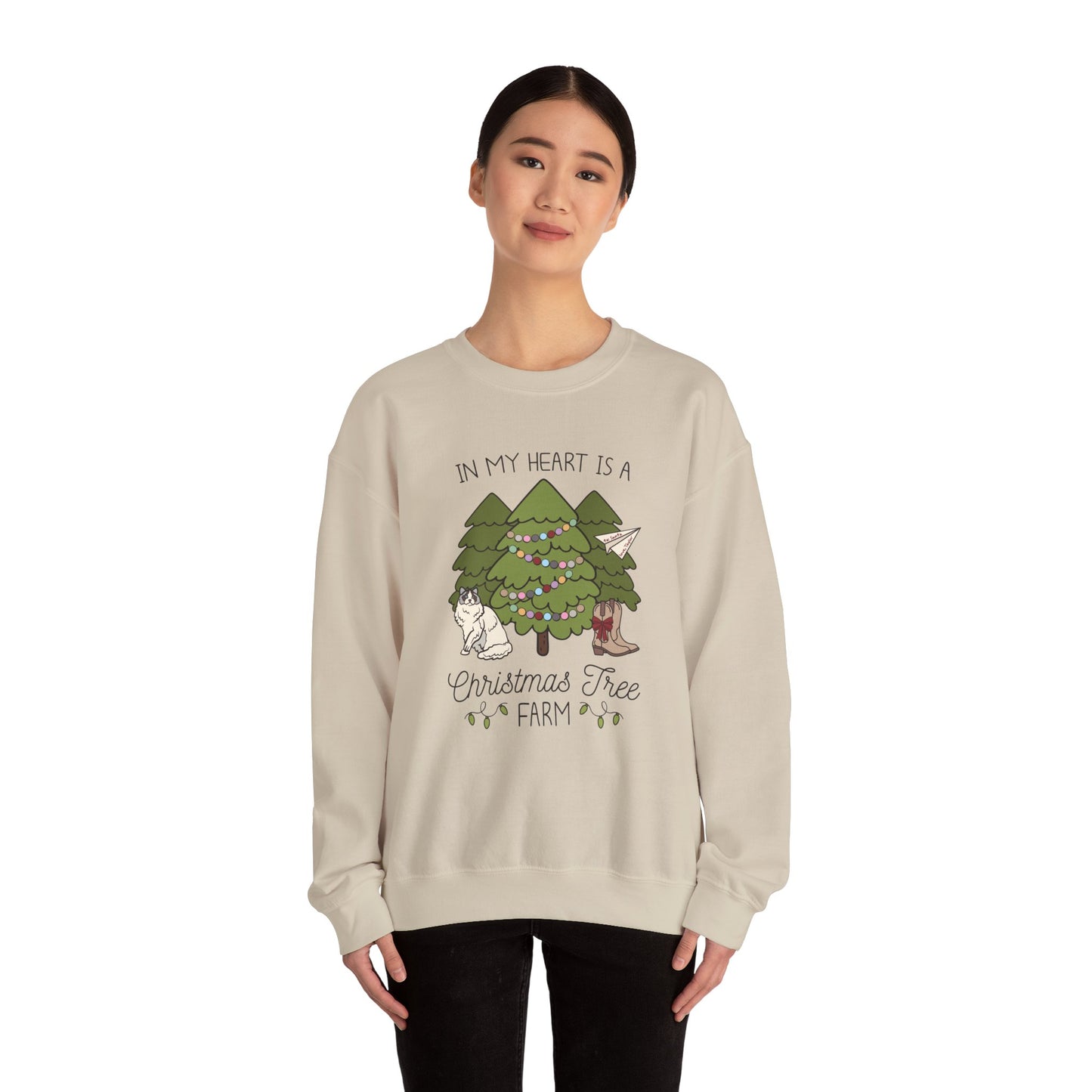 In My Heart Is A Christmas Tree Farm Crewneck Sweatshirt