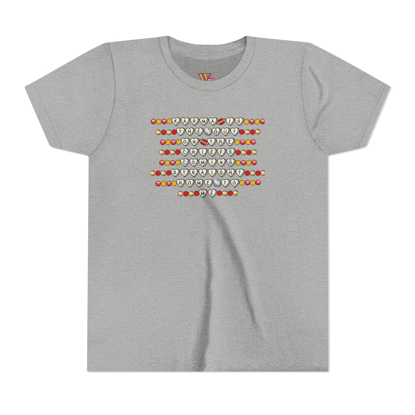 Karma Is The Guy On The Chiefs Friendship Bracelet Youth Short Sleeve Tee