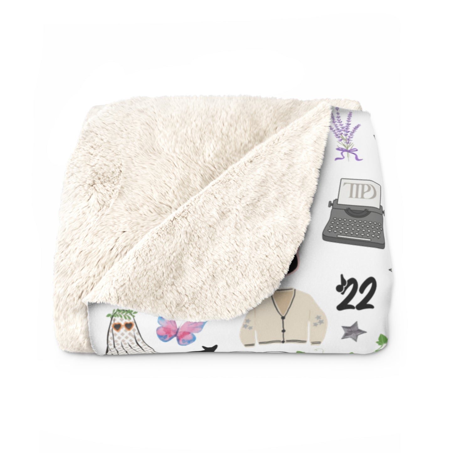 Iconic Eras Sherpa Fleece Blanket - Dazzling White