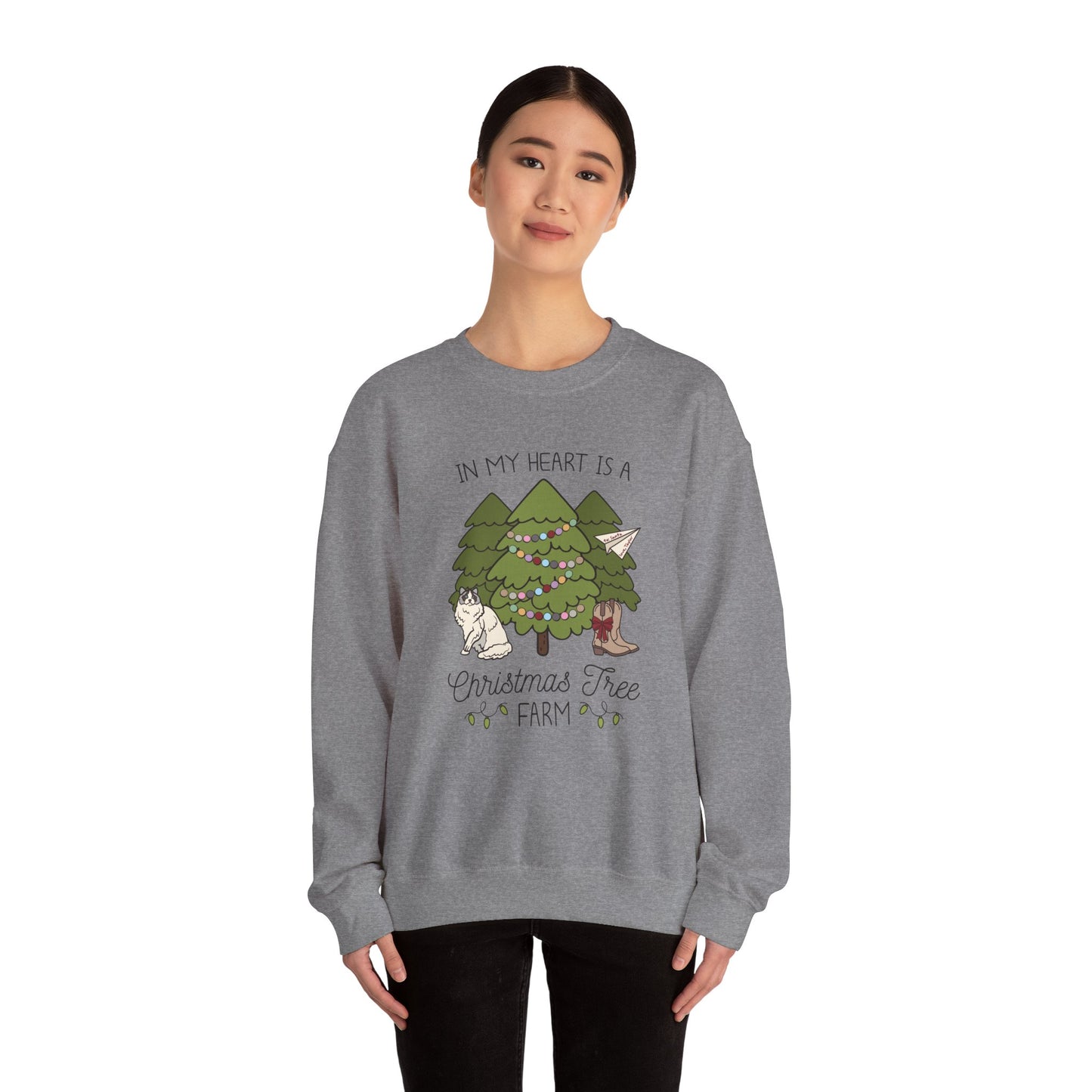 In My Heart Is A Christmas Tree Farm Crewneck Sweatshirt