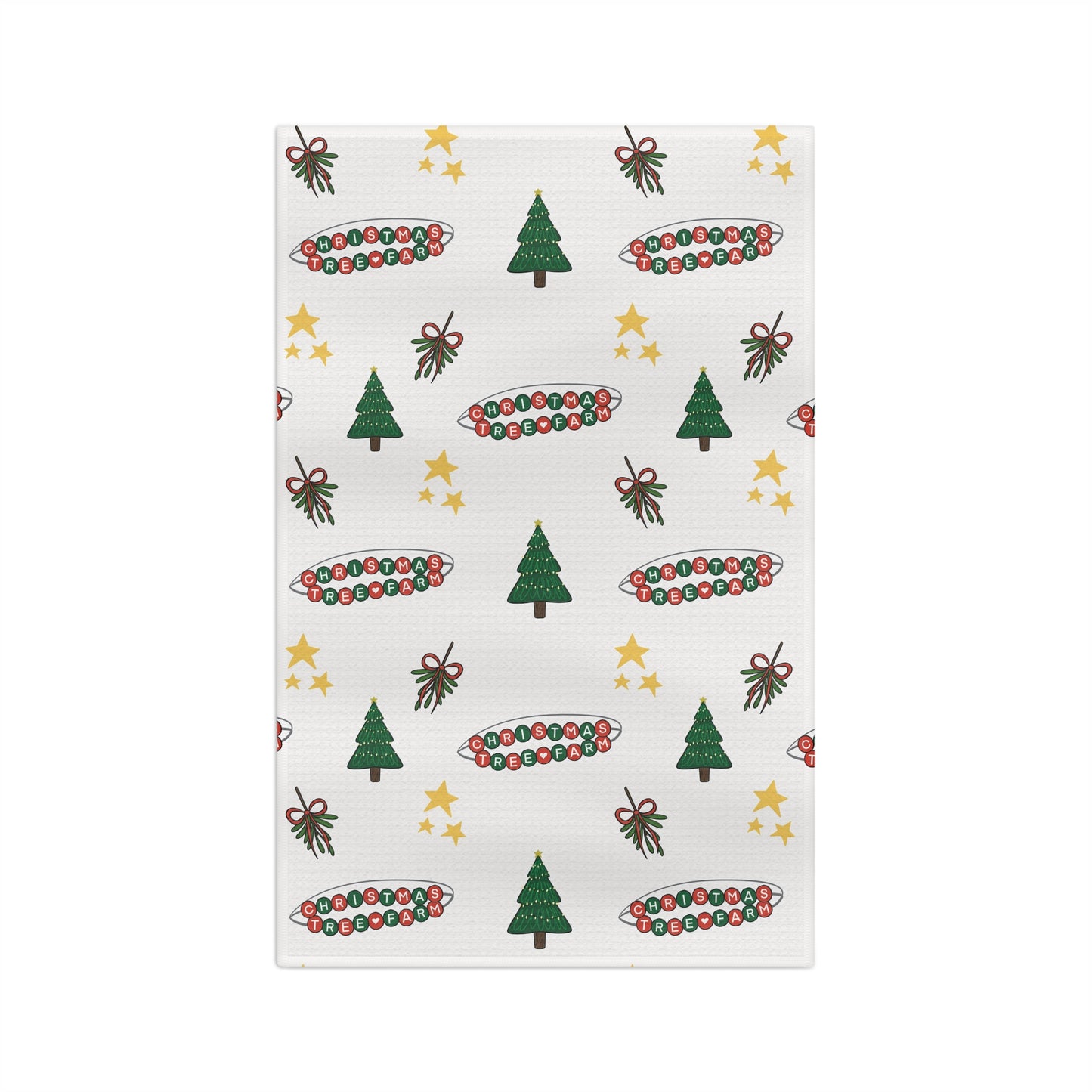 Christmas Tree Farm Friendship Bracelet Tea Towel