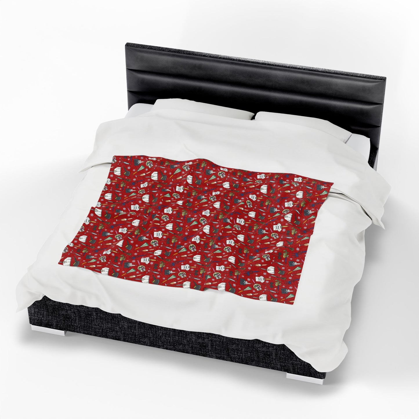 TS Holiday Ornaments Velveteen Plush Blanket - Swiftmas Red