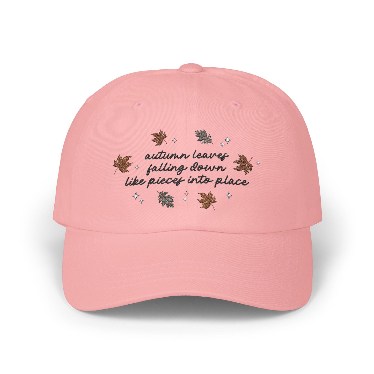 Autumn Leaves Falling Down Embroidered Dad Hat