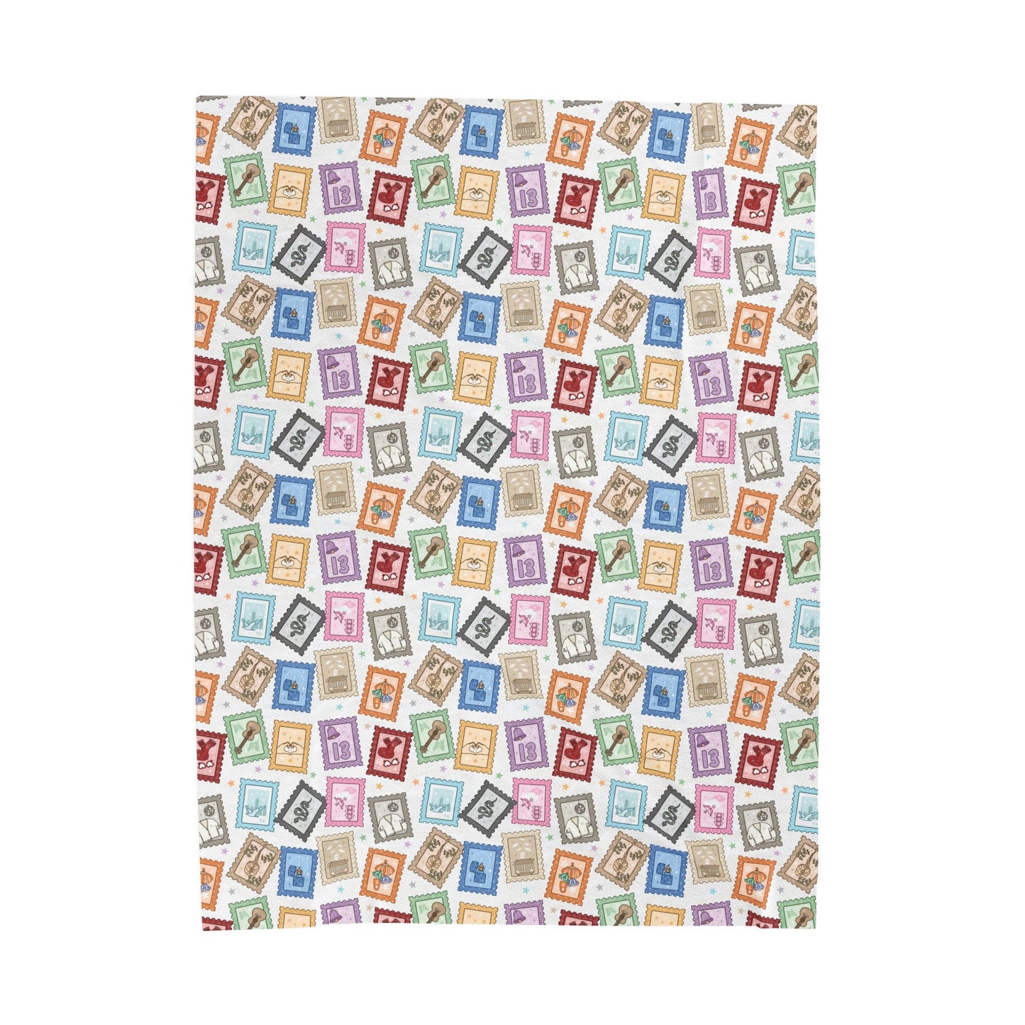 Eras Stamps Velveteen Plush Blanket