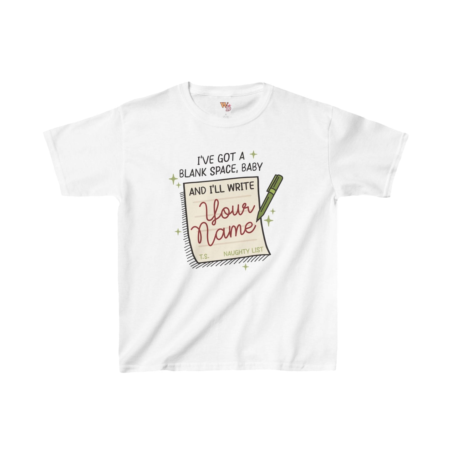 Kids Blank Space (On The Naughty List) Tee