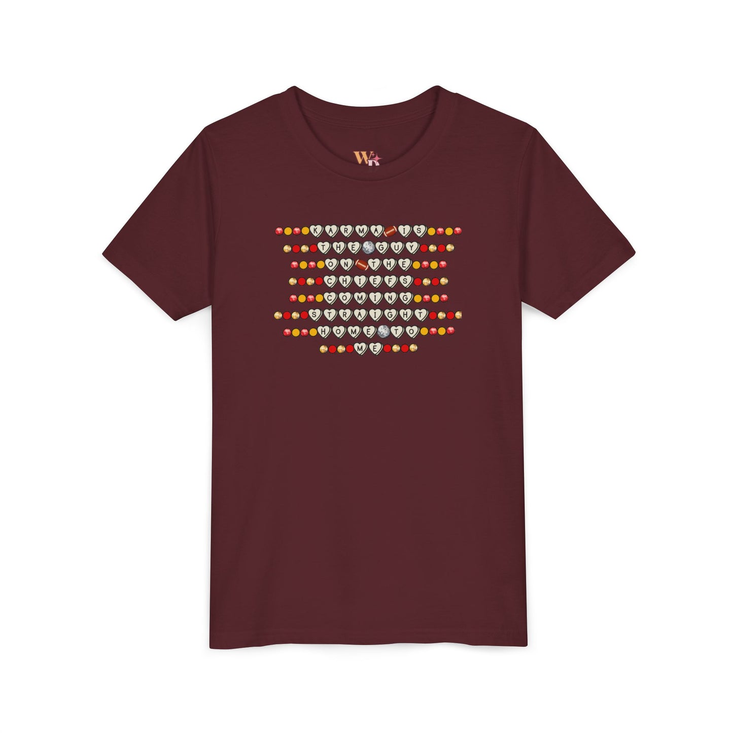 Karma Is The Guy On The Chiefs Friendship Bracelet Youth Short Sleeve Tee