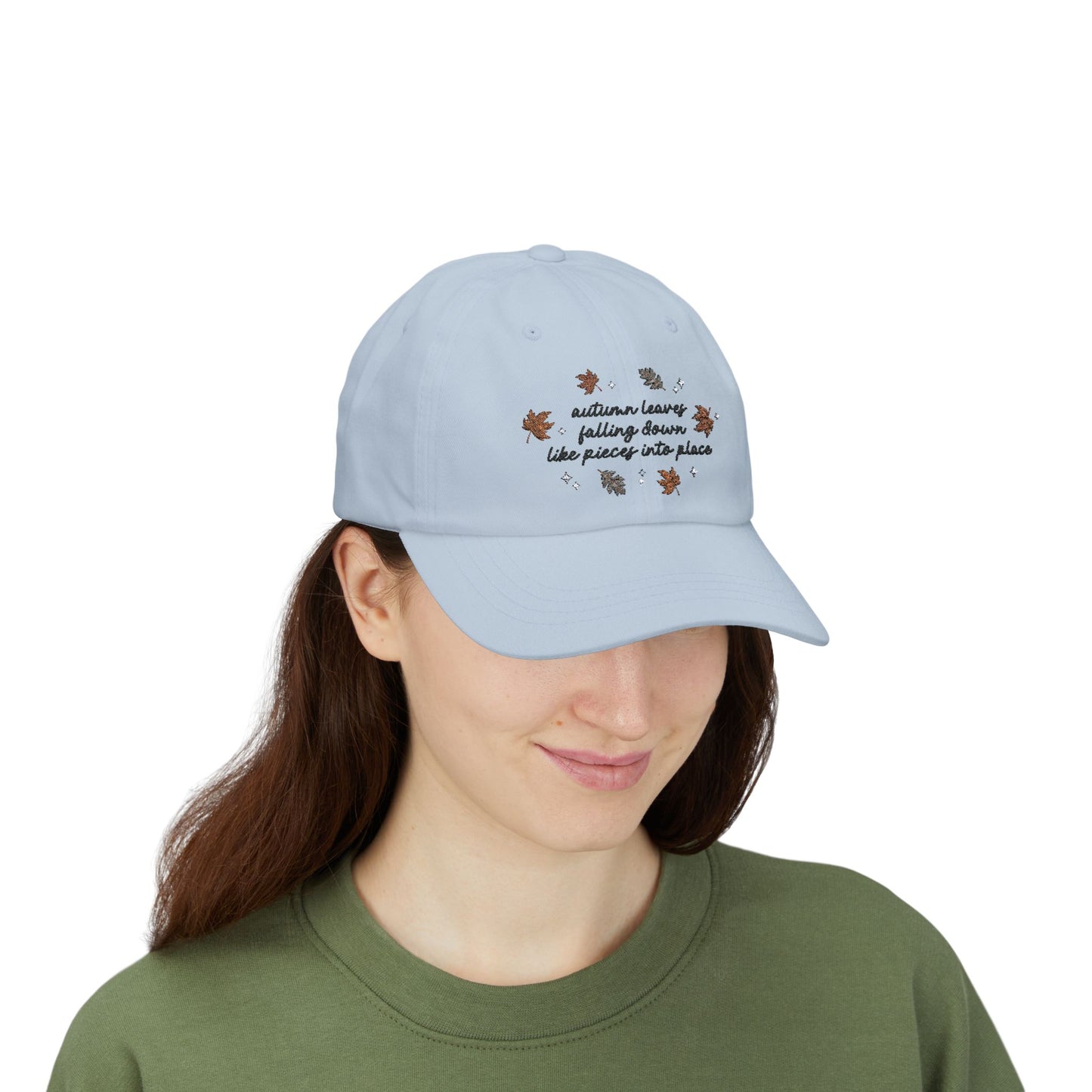 Autumn Leaves Falling Down Embroidered Dad Hat