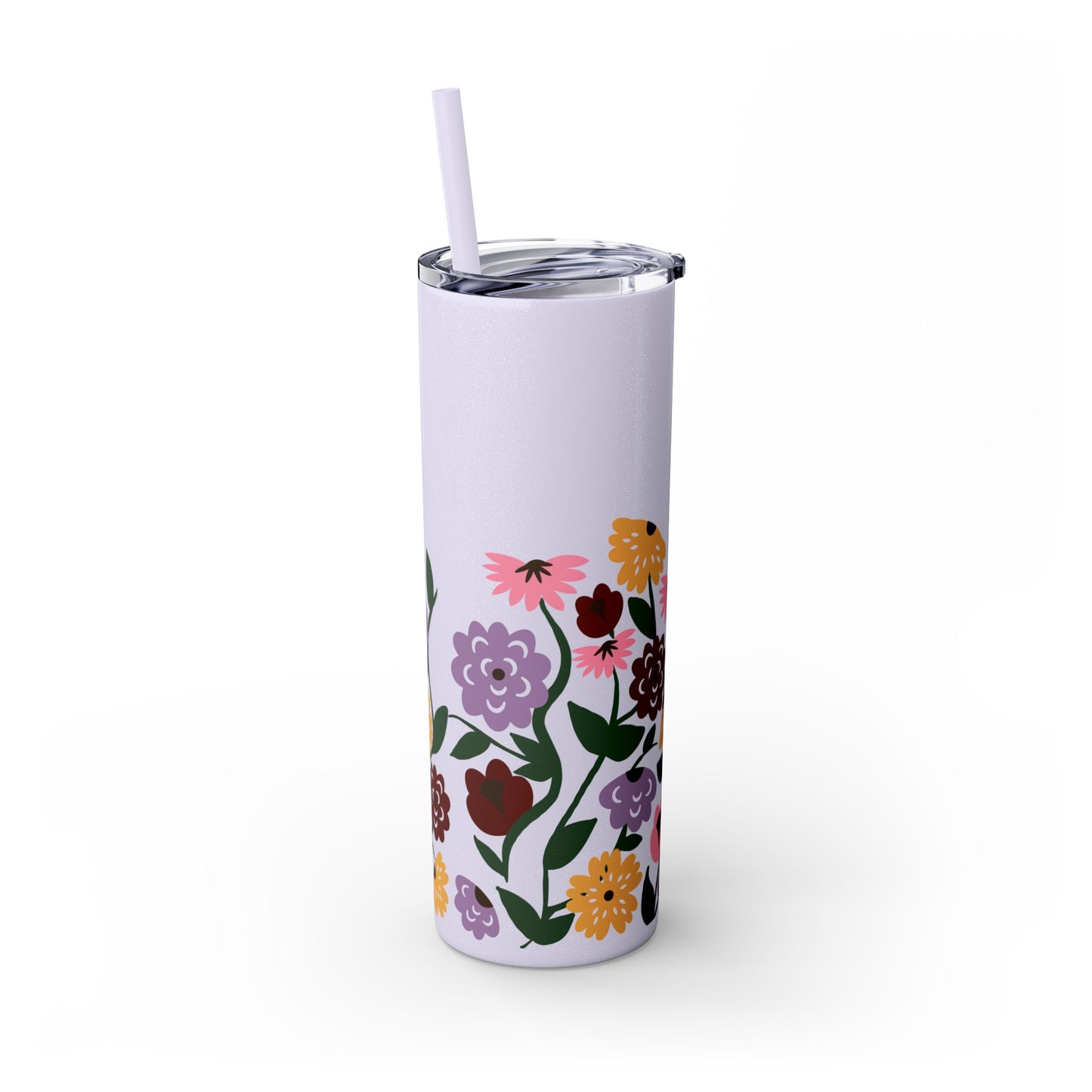 Acoustic Set Flowers Tumbler with Straw, 20oz