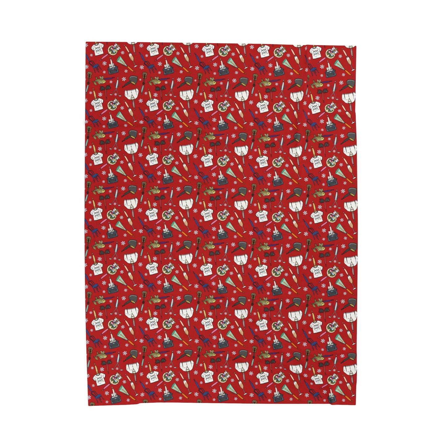 TS Holiday Ornaments Velveteen Plush Blanket - Swiftmas Red