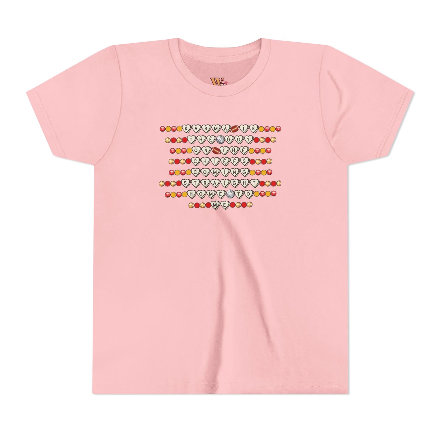 Karma Is The Guy On The Chiefs Friendship Bracelet Youth Short Sleeve Tee