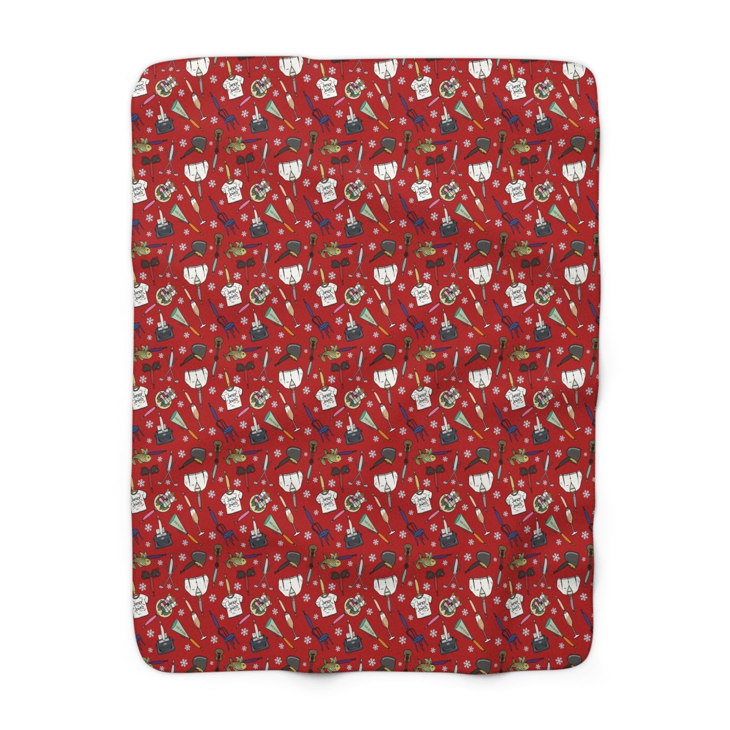 TS Holiday Ornaments Sherpa Fleece Blanket - Swiftmas Red