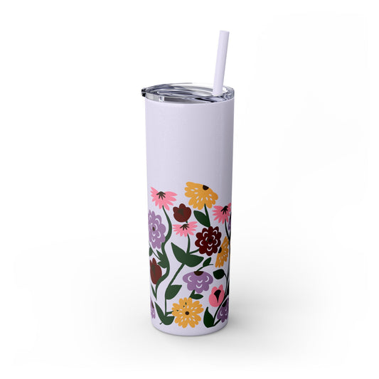 Acoustic Set Flowers Tumbler with Straw, 20oz