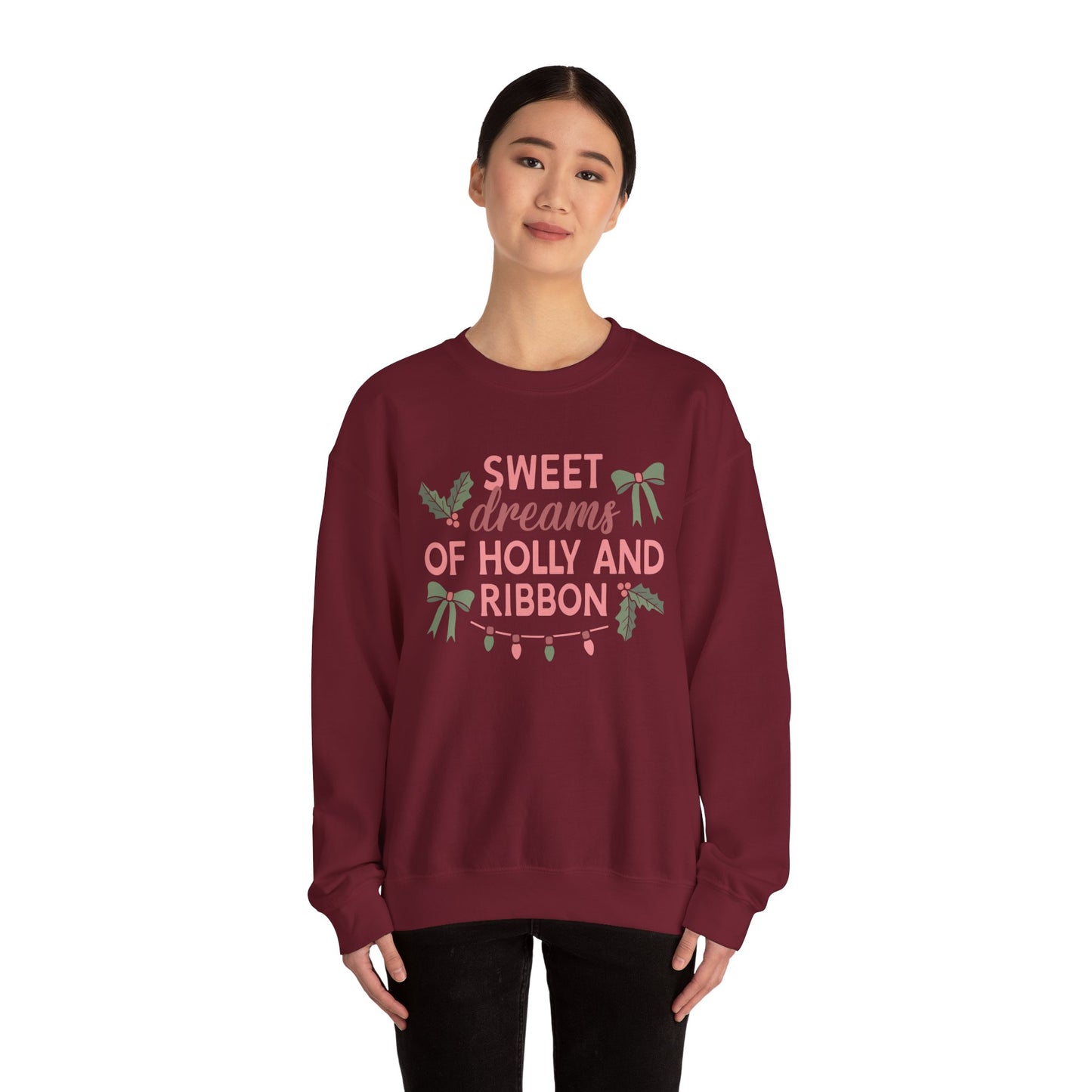 Sweet Dreams of Holly and Ribbon Crewneck Sweatshirt