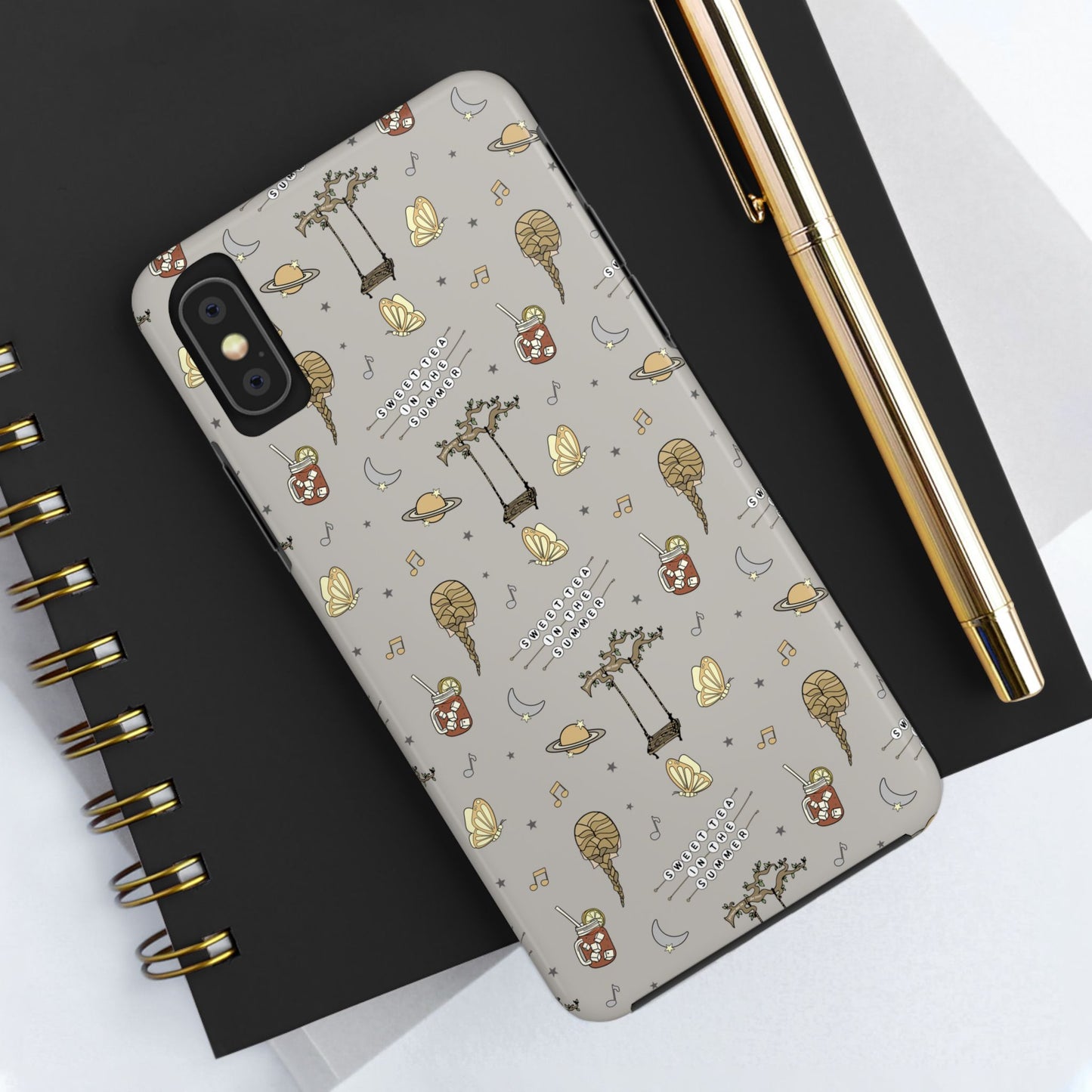 Moon and Saturn Tough Phone Case