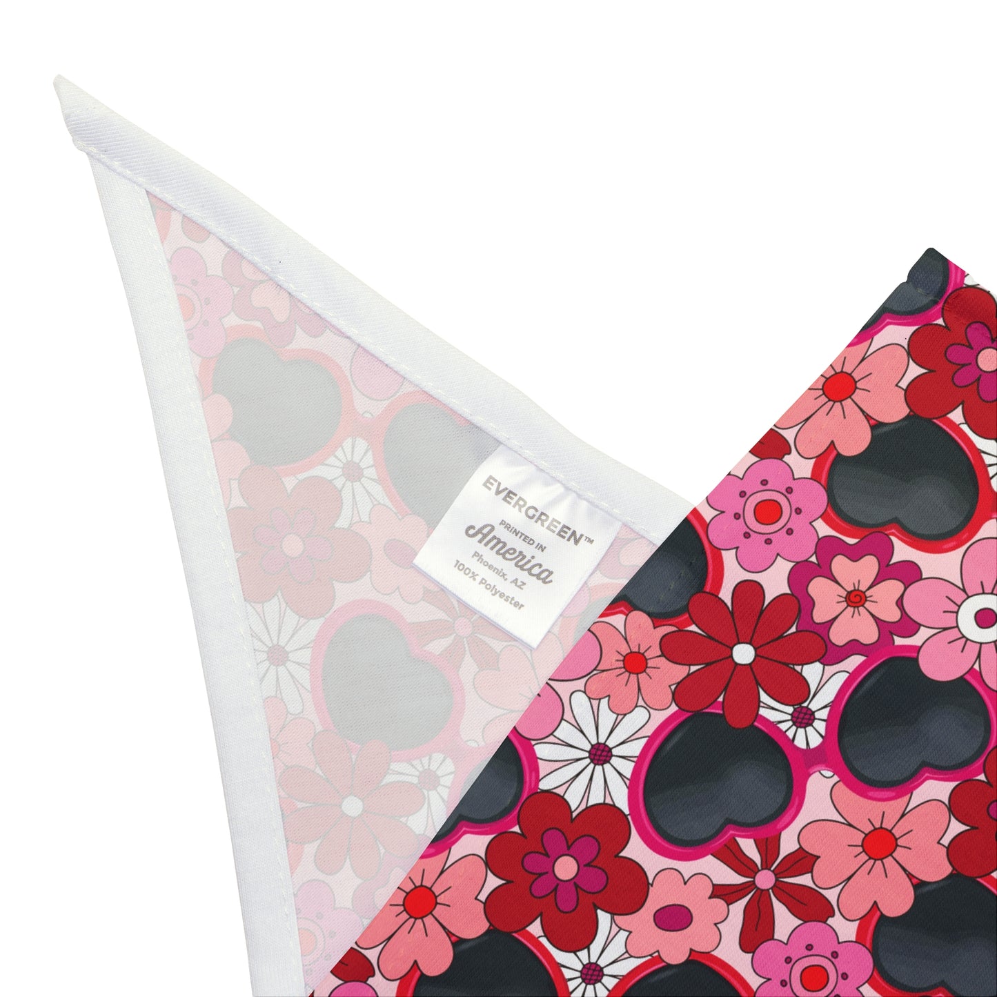 Red Heart Sunglasses Pet Bandana