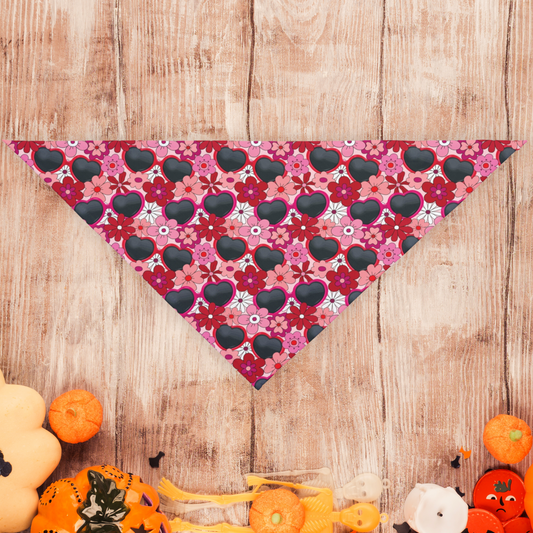 Red Heart Sunglasses Pet Bandana