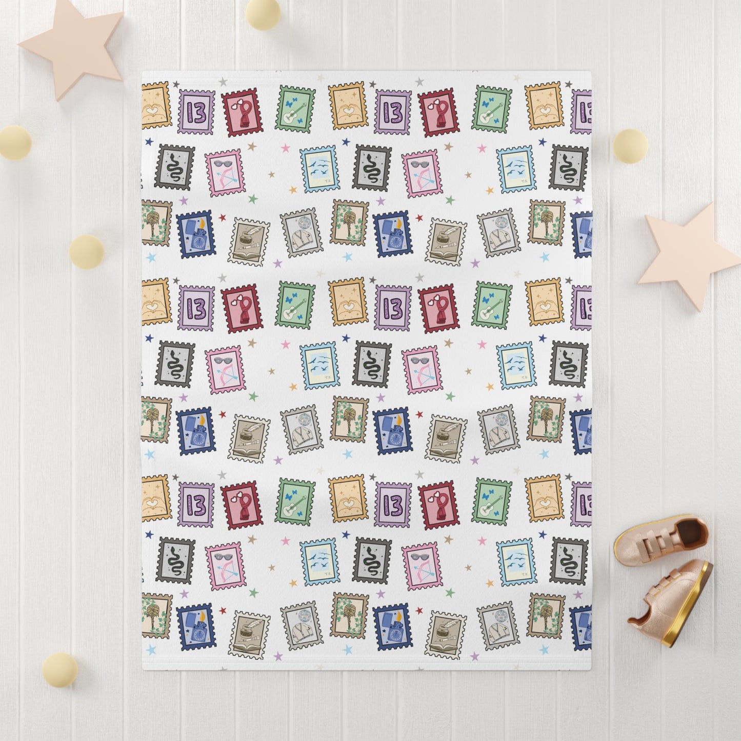 Eras Stamps Fleece Baby Blanket