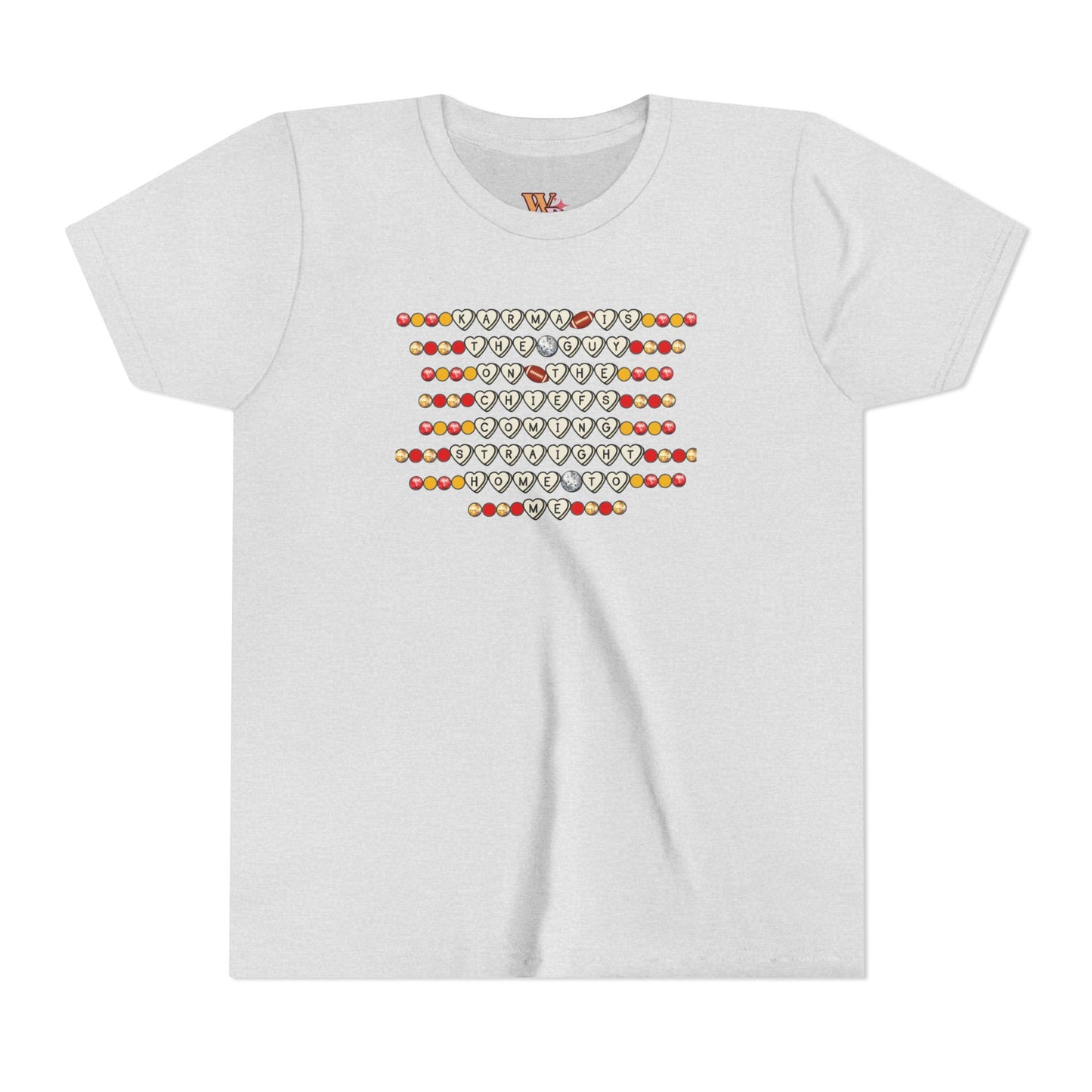 Karma Is The Guy On The Chiefs Friendship Bracelet Youth Short Sleeve Tee