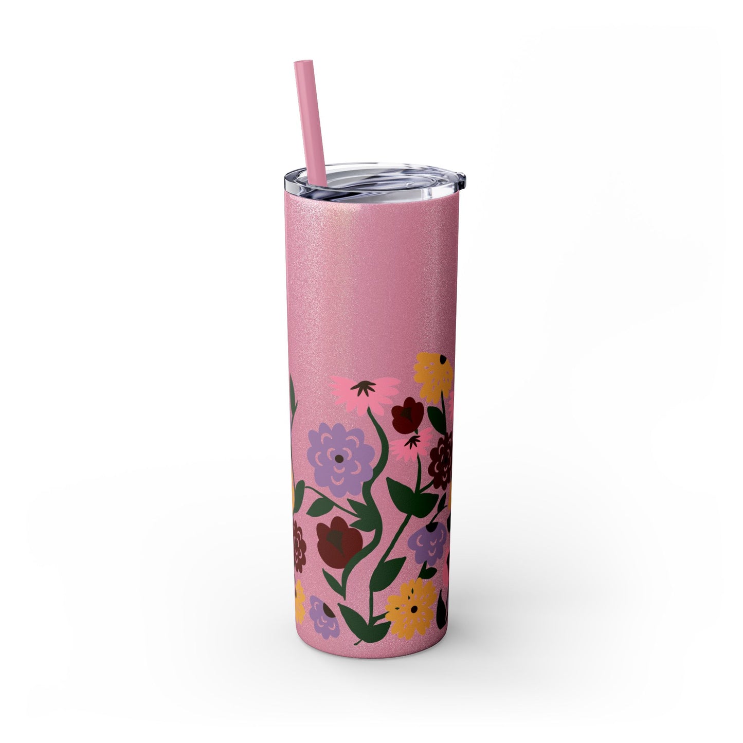 Acoustic Set Flowers Tumbler with Straw, 20oz