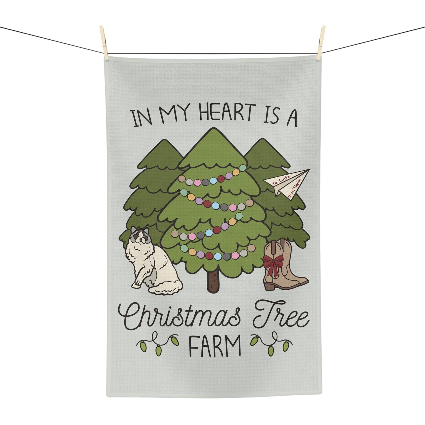 Christmas Tree Farm Tea Towel