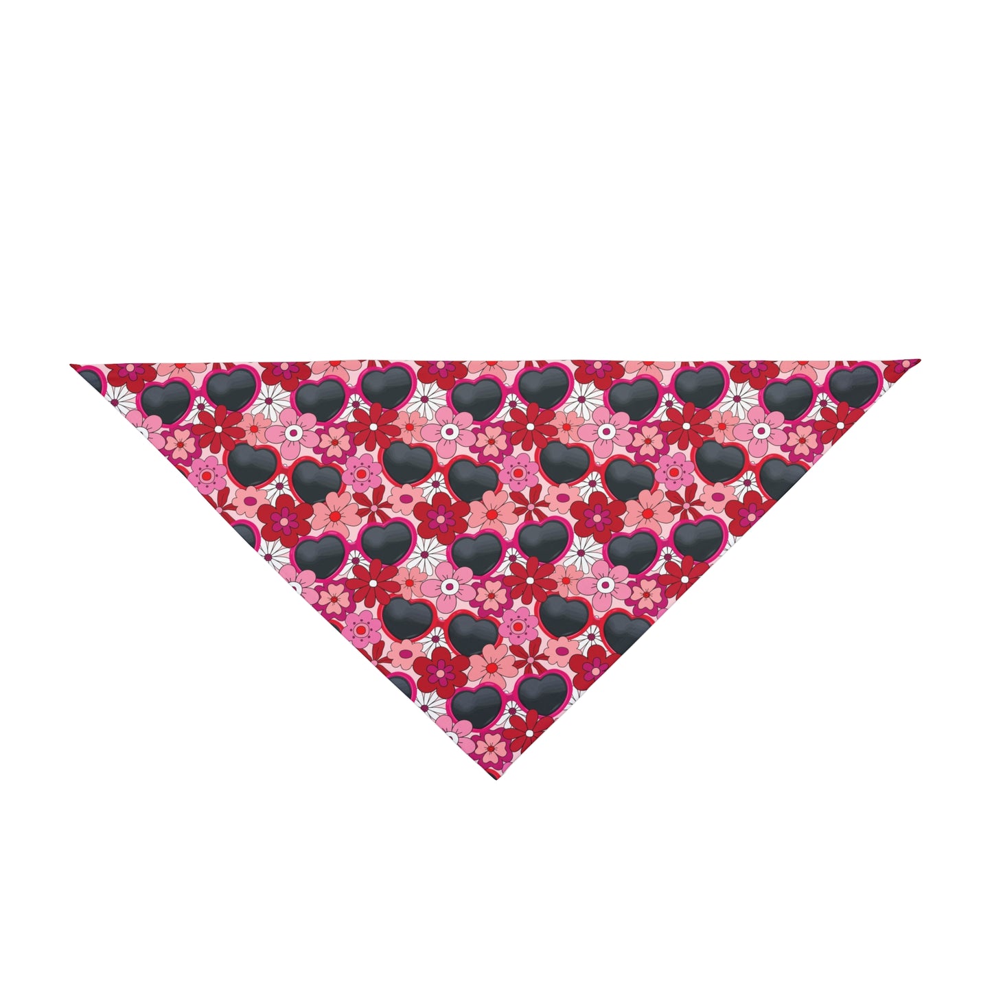 Red Heart Sunglasses Pet Bandana