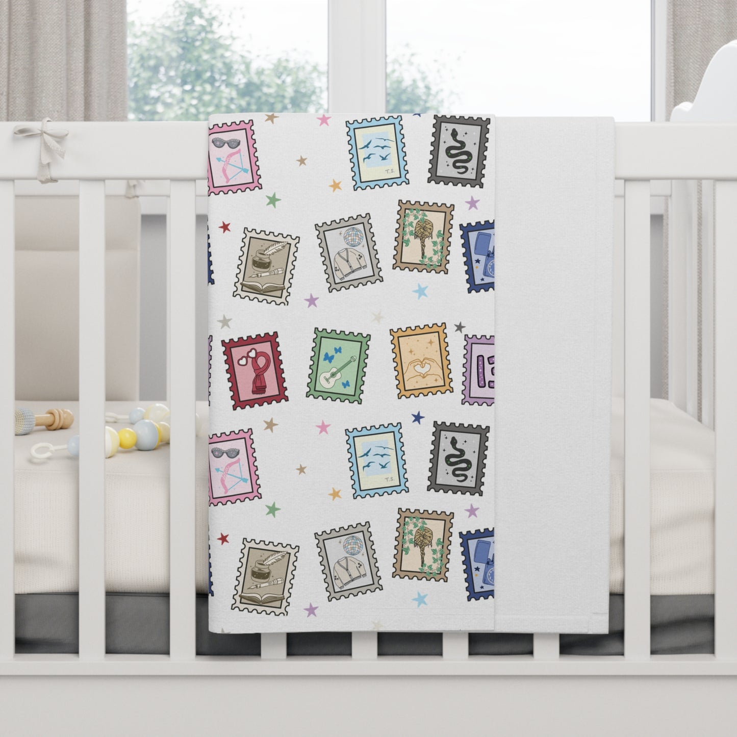 Eras Stamps Fleece Baby Blanket