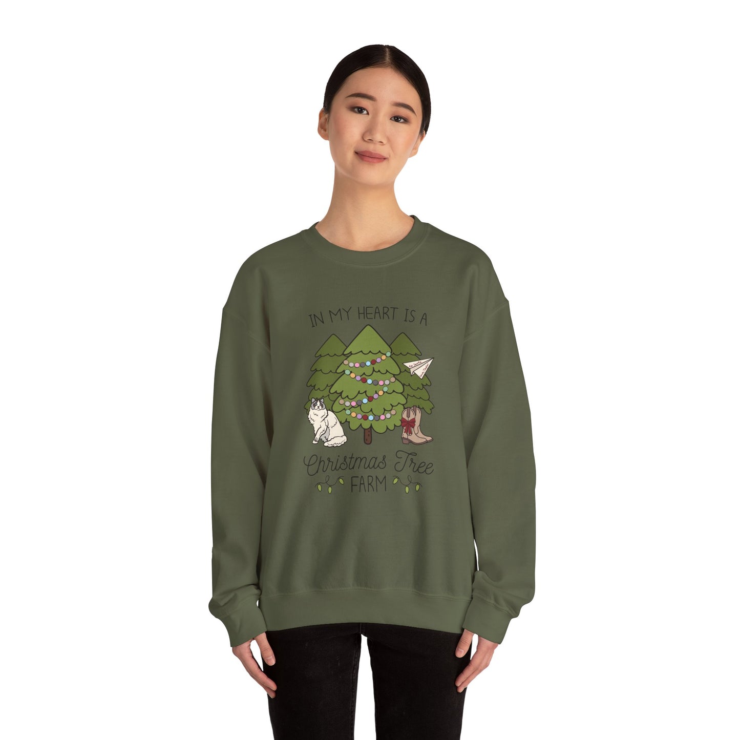 In My Heart Is A Christmas Tree Farm Crewneck Sweatshirt