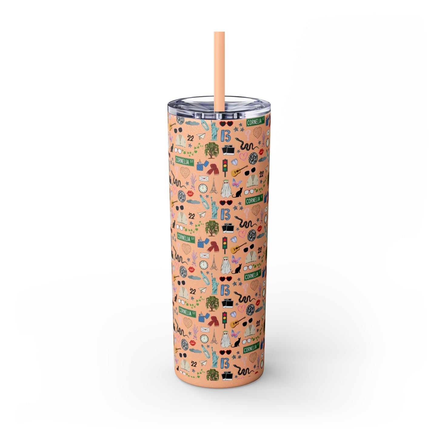 Iconic Eras Skinny Tumbler with Straw, 20oz